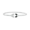Thumbnail Image 1 of 0.04 CT. T.W. Black and White Diamond Double Butterfly Open Bangle in Sterling Silver - 7.75"