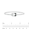 Thumbnail Image 3 of 0.04 CT. T.W. Black and White Diamond Double Butterfly Open Bangle in Sterling Silver - 7.75"