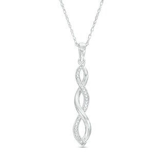 Diamond Accent Twist Pendant in Sterling Silver