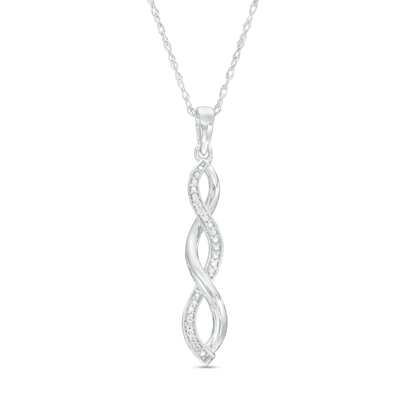 Diamond Accent Twist Pendant in Sterling Silver|Peoples Jewellers