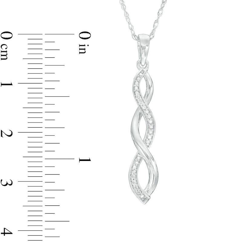 Main Image 3 of Diamond Accent Twist Pendant in Sterling Silver