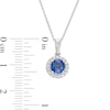 Thumbnail Image 2 of 6.0mm Tanzanite and 0.15 CT. T.W. Diamond Frame Pendant in 10K White Gold