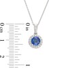 Thumbnail Image 2 of 6.0mm Tanzanite and 0.15 CT. T.W. Diamond Frame Pendant in 10K White Gold