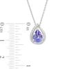 Thumbnail Image 3 of Pear-Shaped Tanzanite and 0.06 CT. T.W. Diamond Pendant in Sterling Silver