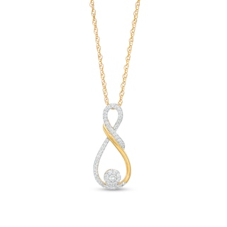 0.20 CT. T.W. Multi-Diamond Infinity Loop Pendant in 10K Gold
