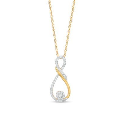 0.20 CT. T.W. Multi-Diamond Infinity Loop Pendant in 10K Gold