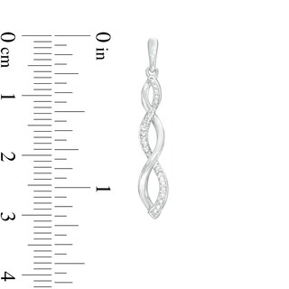 Diamond Accent Twist Drop Earrings in Sterling Silver