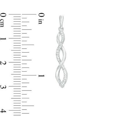 Diamond Accent Twist Drop Earrings in Sterling Silver