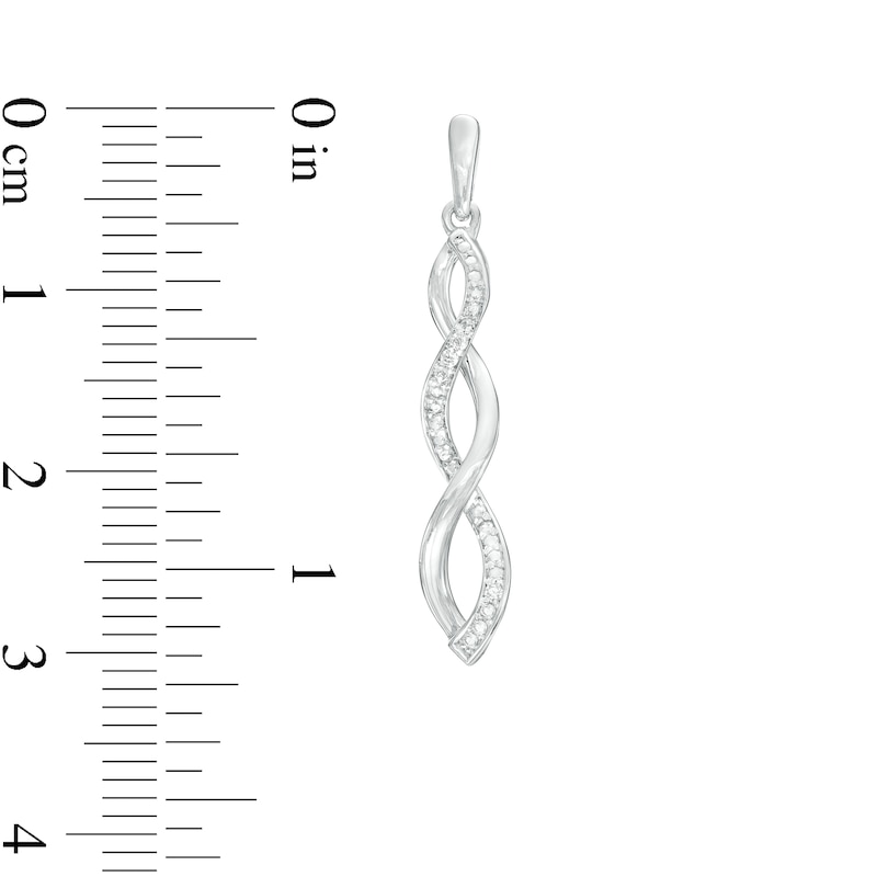 Diamond Accent Twist Drop Earrings in Sterling Silver