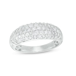 0.95 CT. T.W. Diamond Multi-Row Oblong Band in 10K White Gold