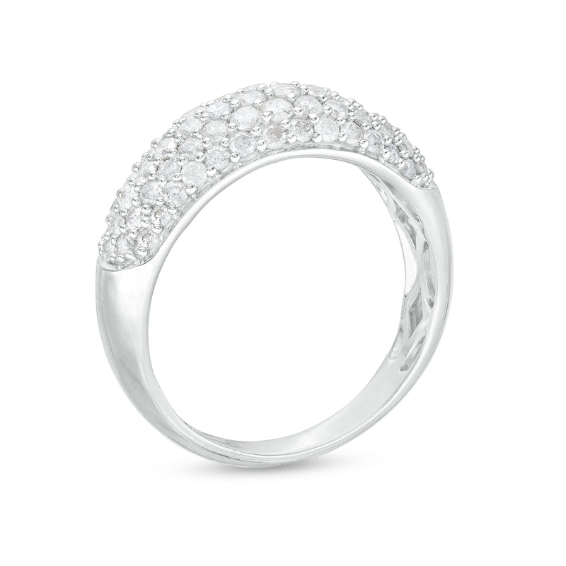 Main Image 3 of 0.95 CT. T.W. Diamond Multi-Row Oblong Band in 10K White Gold