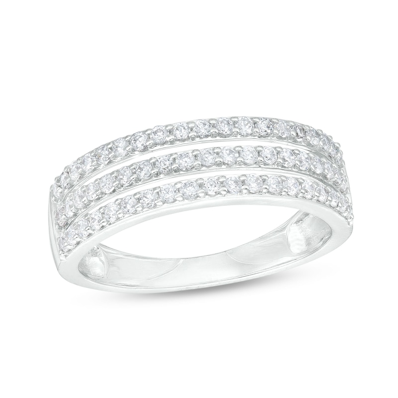 0.45 CT. T.W. Diamond Triple Row Band in 10K White Gold