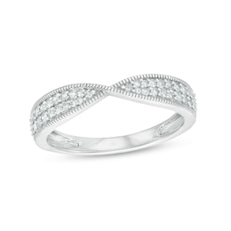 0.23 CT. T.W. Diamond Multi-Row Twist Shank Band in 10K White Gold