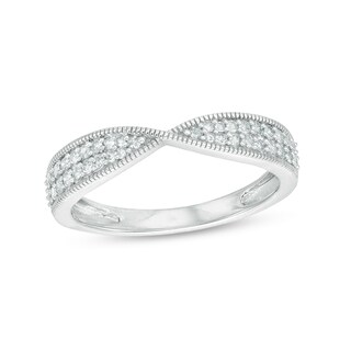 0.23 CT. T.W. Diamond Multi-Row Twist Shank Band in 10K Gold