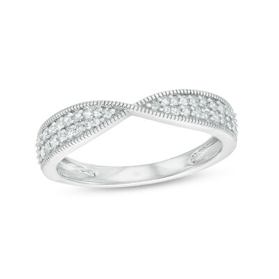 0.23 CT. T.W. Diamond Multi-Row Twist Shank Band in 10K Gold