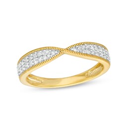 0.23 CT. T.W. Diamond Multi-Row Twist Shank Band in 10K Gold