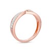 Thumbnail Image 2 of 0.23 CT. T.W. Diamond Multi-Row Twist Shank Band in 10K Rose Gold