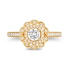 Thumbnail Image 3 of Enchanted Disney Merida 0.69 CT. T.W. Diamond Double Twist Frame Floral Engagement Ring in 14K Gold