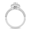 Thumbnail Image 2 of Enchanted Disney Cinderella 0.95 CT. T.W. Oval Diamond Double Frame Engagement Ring in 14K White Gold