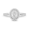 Thumbnail Image 3 of Enchanted Disney Cinderella 0.95 CT. T.W. Oval Diamond Double Frame Engagement Ring in 14K White Gold