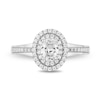 Thumbnail Image 4 of Enchanted Disney Cinderella 0.95 CT. T.W. Oval Diamond Double Frame Engagement Ring in 14K White Gold