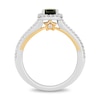 Thumbnail Image 3 of Enchanted Disney Tinker Bell Pear-Shaped Green Tourmaline and 0.37 CT. T.W. Diamond Engagement Ring in 14K Two-Tone Gold