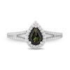 Thumbnail Image 4 of Enchanted Disney Tinker Bell Pear-Shaped Green Tourmaline and 0.37 CT. T.W. Diamond Engagement Ring in 14K Two-Tone Gold