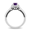 Thumbnail Image 2 of Enchanted Disney Villains Ursula Cushion-Cut Amethyst and 0.29 CT. T.W. Diamond Frame Engagement Ring in 14K White Gold