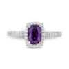 Thumbnail Image 3 of Enchanted Disney Villains Ursula Cushion-Cut Amethyst and 0.29 CT. T.W. Diamond Frame Engagement Ring in 14K White Gold