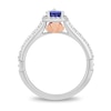 Thumbnail Image 3 of Enchanted Disney Ariel Pear-Shaped Tanzanite and 0.29 CT. T.W. Diamond Frame Engagement Ring in 14K Two-Tone Gold
