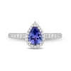Thumbnail Image 3 of Enchanted Disney Ariel Pear-Shaped Tanzanite and 0.29 CT. T.W. Diamond Frame Engagement Ring in 14K Two-Tone Gold
