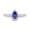Thumbnail Image 4 of Enchanted Disney Ariel Pear-Shaped Tanzanite and 0.29 CT. T.W. Diamond Frame Engagement Ring in 14K Two-Tone Gold
