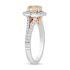 Enchanted Disney Belle Oval Citrine and 0.45 CT. T.W. Diamond Frame Split Shank Engagement Ring in 14K Two-Tone Gold