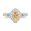 Thumbnail Image 3 of Enchanted Disney Belle Oval Citrine and 0.45 CT. T.W. Diamond Frame Split Shank Engagement Ring in 14K Two-Tone Gold