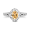 Enchanted Disney Belle Oval Citrine and 0.45 CT. T.W. Diamond Frame Split Shank Engagement Ring in 14K Two-Tone Gold