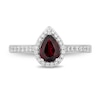 Thumbnail Image 3 of Enchanted Disney Mulan Pear-Shaped Rhodolite Garnet and 0.29 CT. T.W. Diamond Frame Engagement Ring in 14K Two-Tone Gold