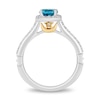 Thumbnail Image 2 of Enchanted Disney Jasmine 6.0mm Swiss Blue Topaz and 0.29 CT. T.W. Diamond Frame Engagement Ring in 14K White Gold