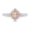 Enchanted Disney Aurora 6.0mm Morganite and 0.29 CT. T.W. Diamond Frame Engagement Ring in 14K Two-Tone Gold