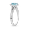 Thumbnail Image 2 of Enchanted Disney Elsa Pear-Shaped Sky Blue Topaz and 0.37 CT. T.W. Diamond Frame Engagement Ring in 14K White Gold