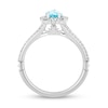 Thumbnail Image 2 of Enchanted Disney Elsa Pear-Shaped Sky Blue Topaz and 0.37 CT. T.W. Diamond Frame Engagement Ring in 14K White Gold
