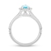 Thumbnail Image 3 of Enchanted Disney Elsa Pear-Shaped Sky Blue Topaz and 0.37 CT. T.W. Diamond Frame Engagement Ring in 14K White Gold