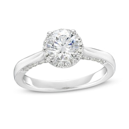 1.38 CT. T.W. Certified Lab-Grown Diamond Frame Engagement Ring in 14K White Gold (F/SI2)
