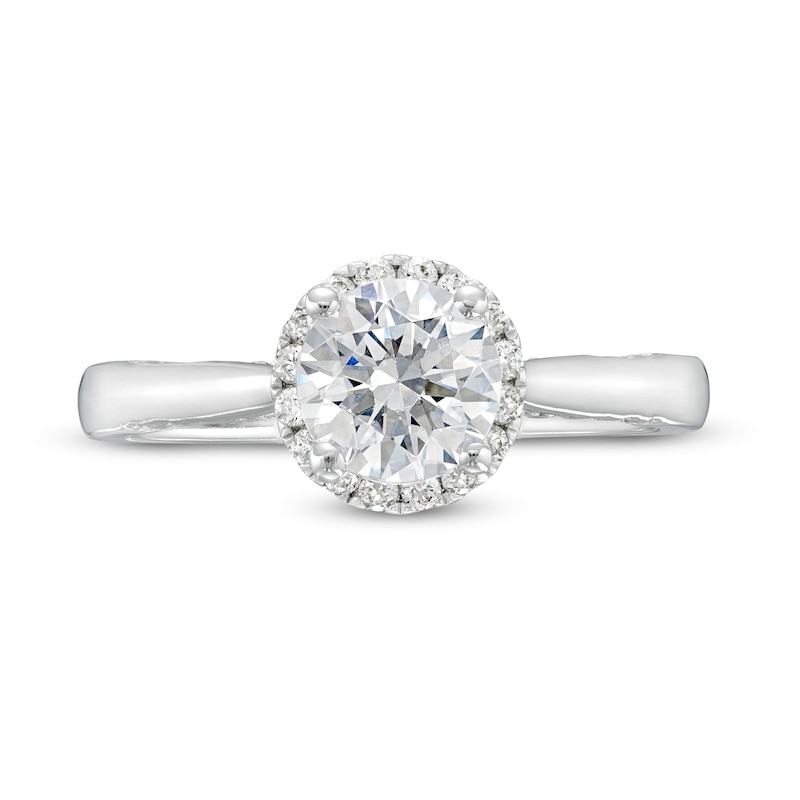 1.38 CT. T.W. Certified Lab-Created Diamond Frame Engagement Ring in 14K White Gold (F/SI2)