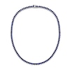 Thumbnail Image 3 of 4.0mm Heart-Shaped Blue Lab-Created Sapphire Tennis Necklace in Sterling Silver