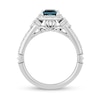 Thumbnail Image 2 of Enchanted Disney Cinderella Princess-Cut London Blue Topaz and 0.37 CT. T.W. Diamond Engagement Ring in 14K White Gold
