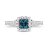 Thumbnail Image 3 of Enchanted Disney Cinderella Princess-Cut London Blue Topaz and 0.37 CT. T.W. Diamond Engagement Ring in 14K White Gold