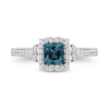 Enchanted Disney Cinderella Princess-Cut London Blue Topaz and 0.37 CT. T.W. Diamond Engagement Ring in 14K White Gold