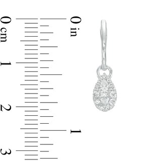 Forever Connected 0.40 CT. T.W. Pear-Shaped Diamond Frame Drop Earrings in Sterling Silver