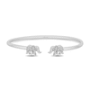 Thumbnail Image 1 of Disney Treasures The Lion King 0.085 CT. T.W. Diamond Elephant Open Bangle in Sterling Silver