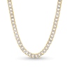 Thumbnail Image 1 of 5.5mm Diamond-Cut Reversible Curb Chain Necklace in Hollow 10K Two-Tone Gold - 22"